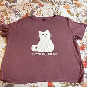 SHEIN Mauve Cat Graphic Tee